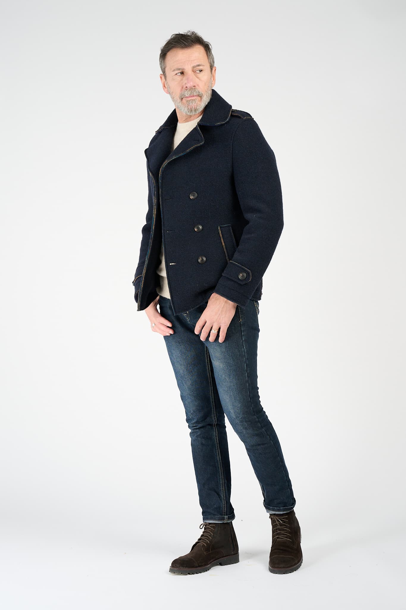 Cappotto Doppio Petto Uomo Misto Lana Made in Italy - Barone Firenze