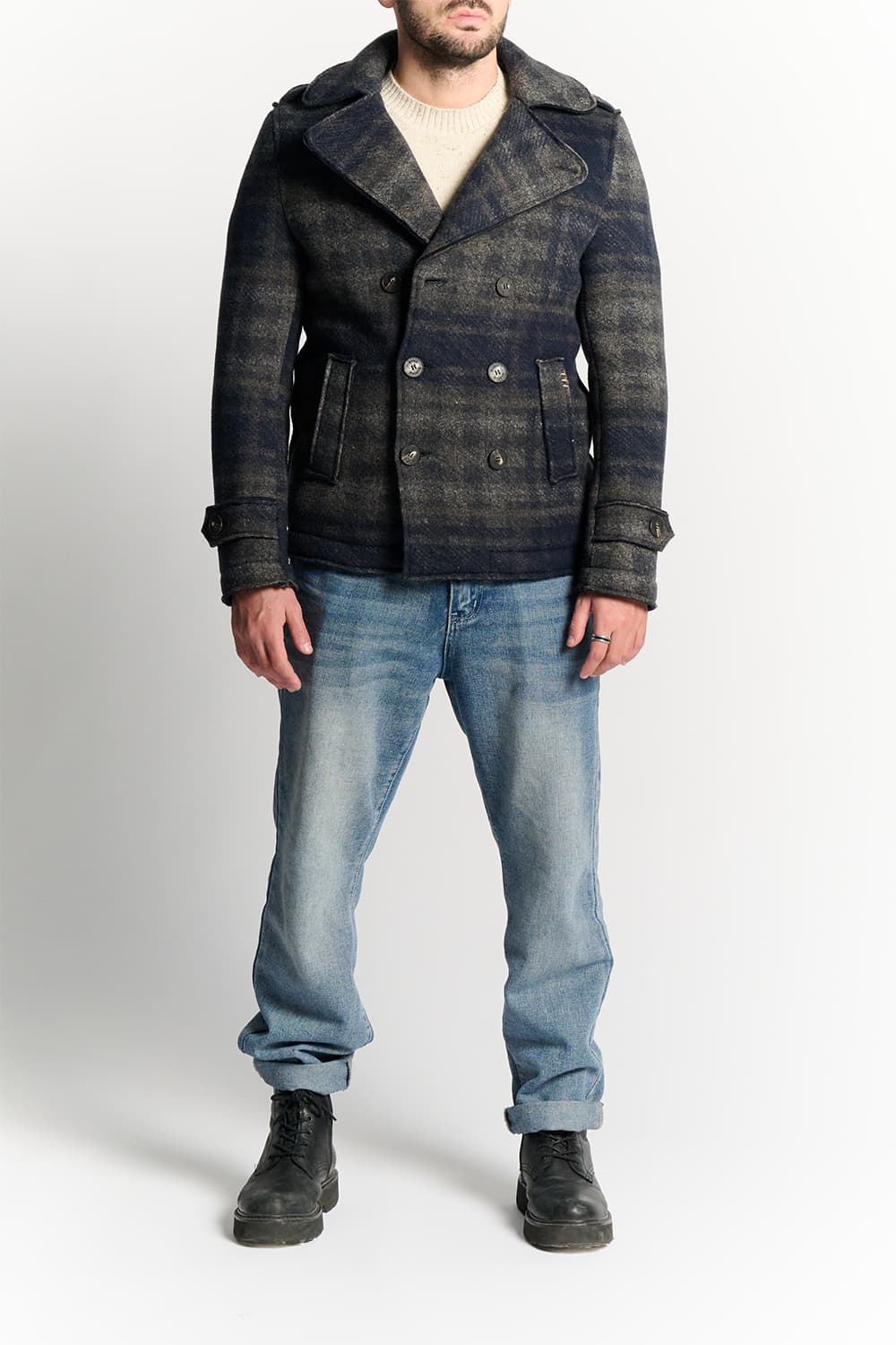 Men's Mixed Wool Double Breasted Coat