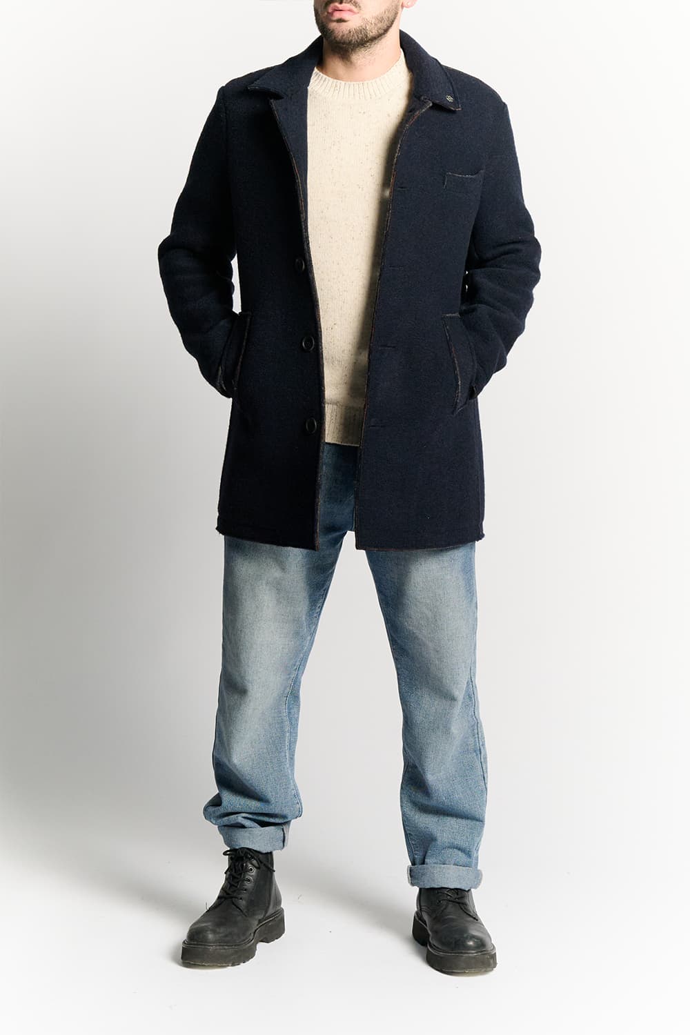 Men's Mixed Wool Double Breasted Coat