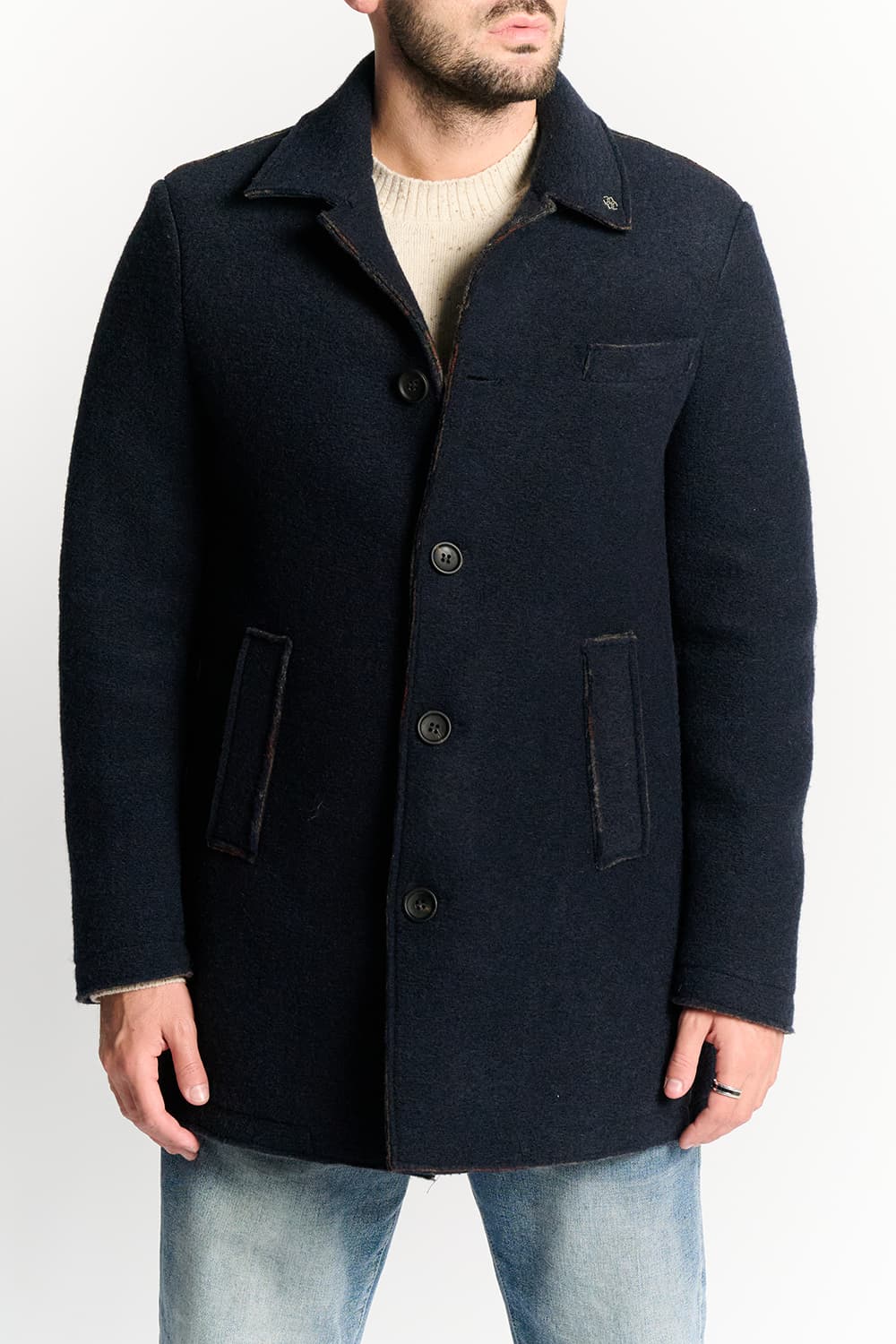 Men's Mixed Wool Double Breasted Coat