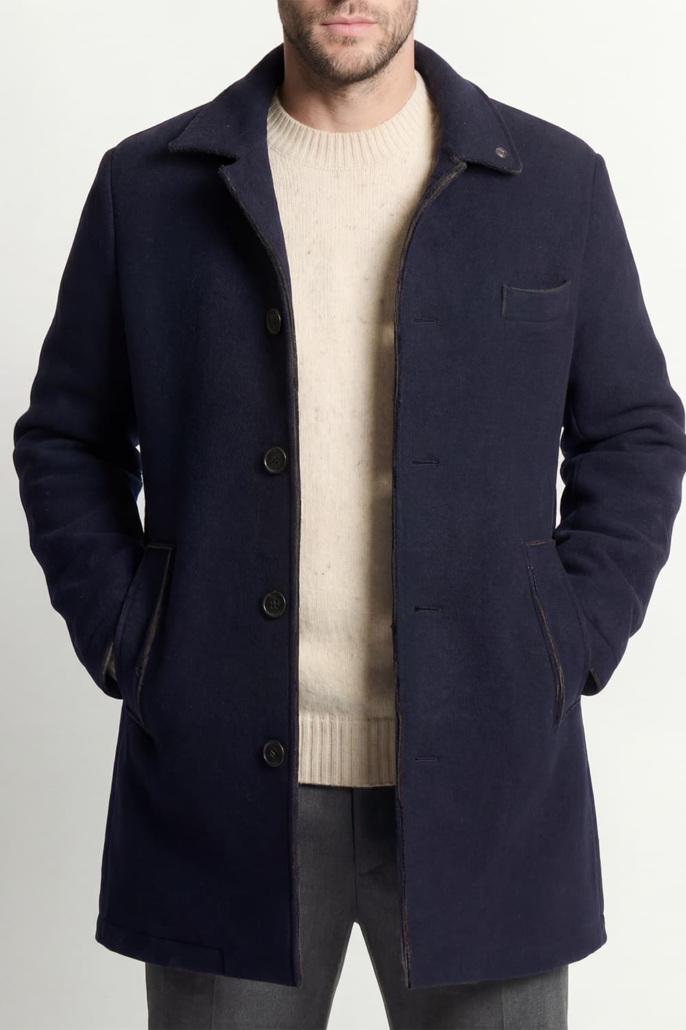 Men's Mixed Wool Double Breasted Coat