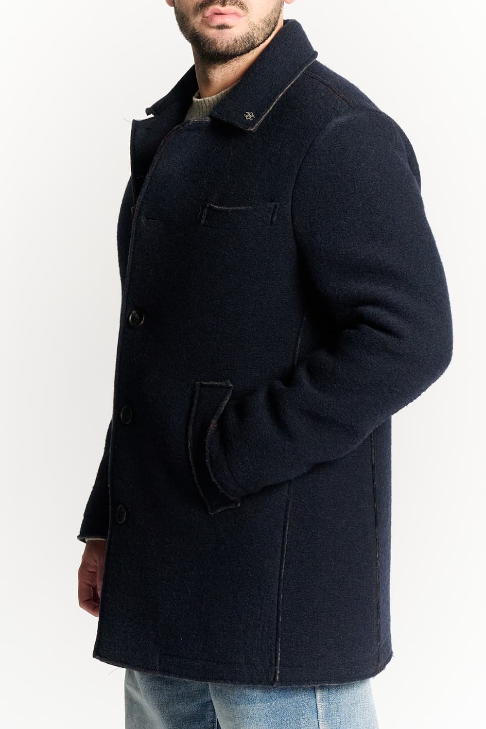 Men's Mixed Wool Double Breasted Coat