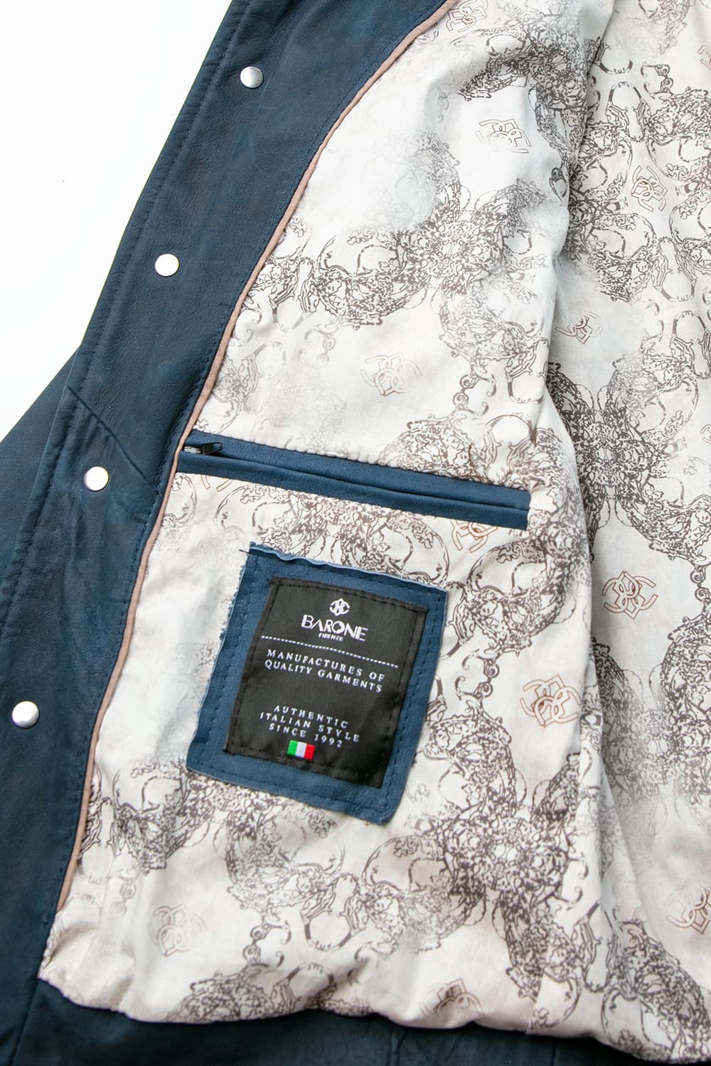 Ale Giacca oleata 100% vera pelle Made in Italy - Barone Firenze