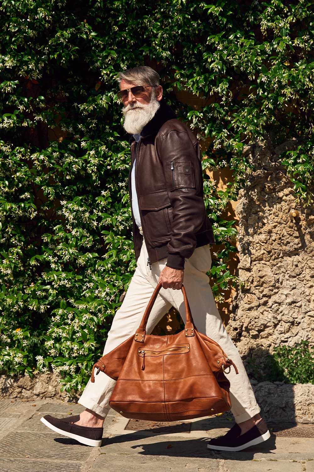 Borsone Vintage 100% vera pelle made in Italy - Barone Firenze