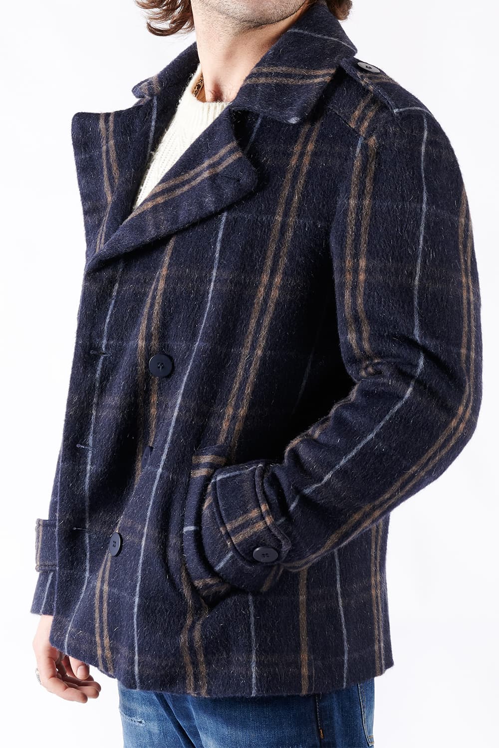 Cappotto Doppio Petto Uomo Misto Cachemire Made in Italy - Barone Firenze