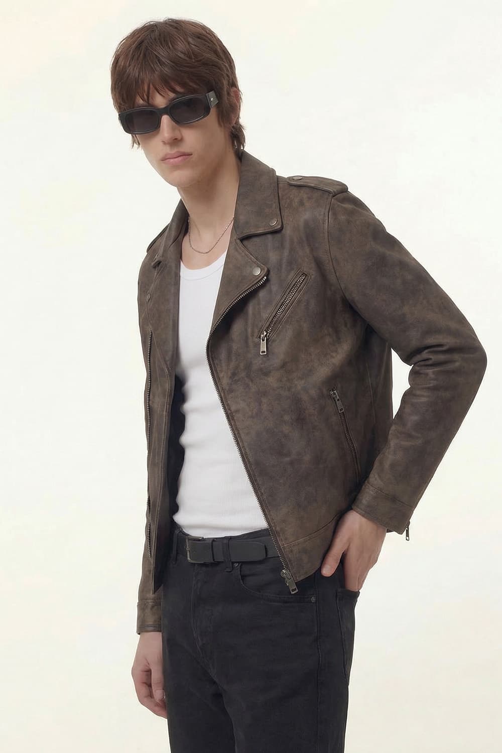 Chiodo Man Bis Nuvolato Dark Brown