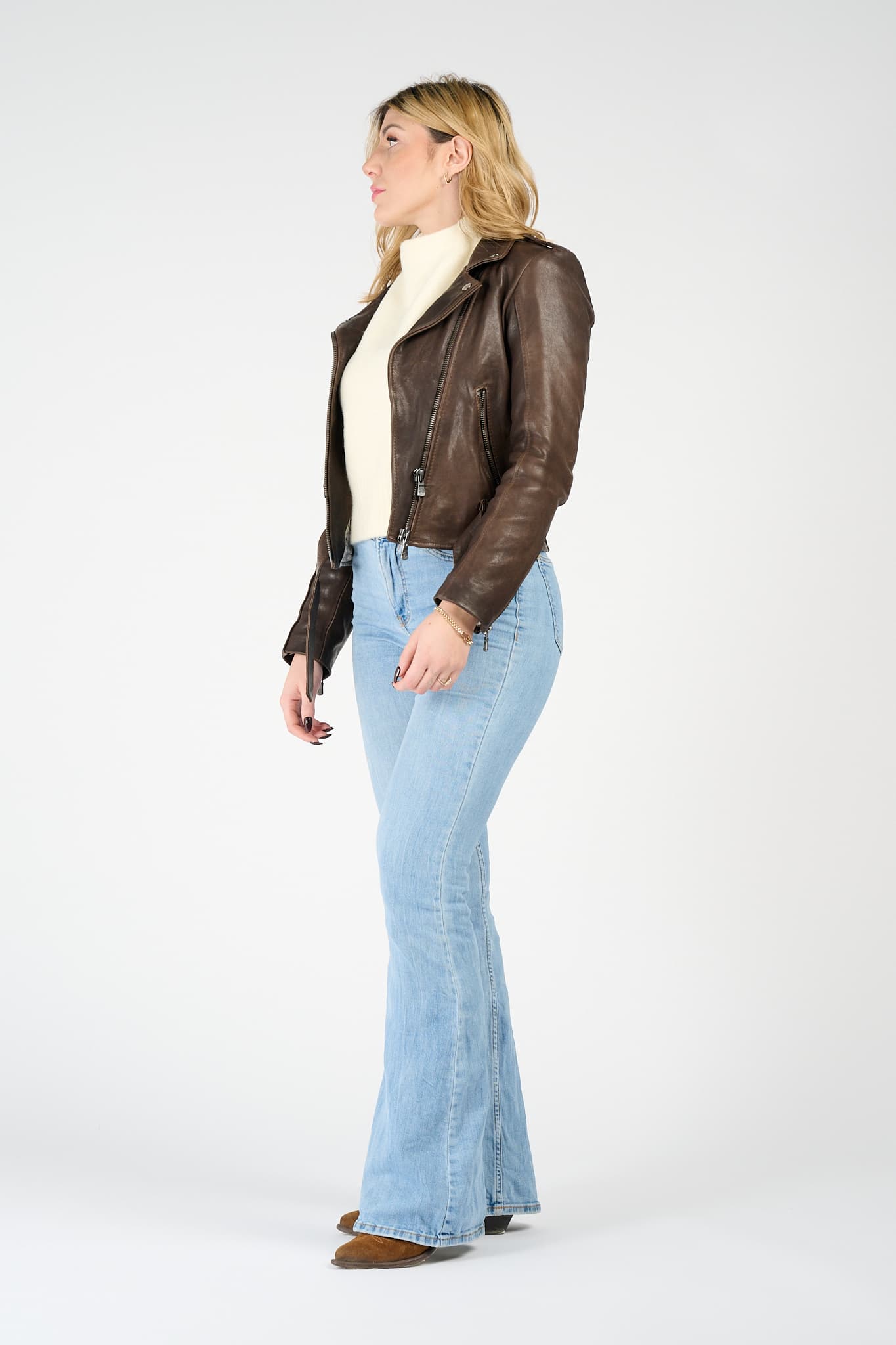 Chiodo Donna Vegetale giacca 100% vera pelle Made in Italy - Barone Firenze