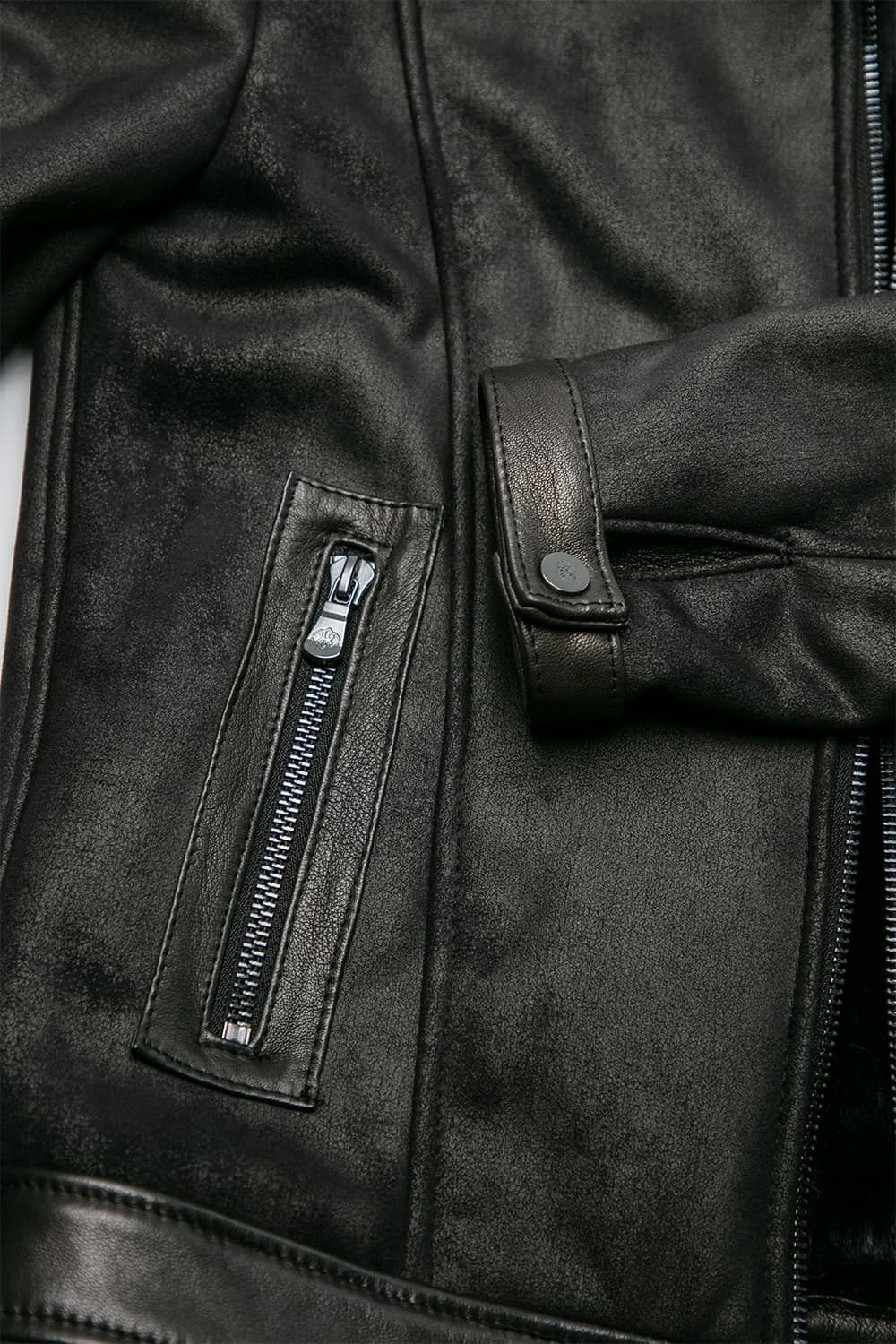 Elton Gold Colletto Shearling Style Nero giacca uomo Made in Italy - Barone Firenze