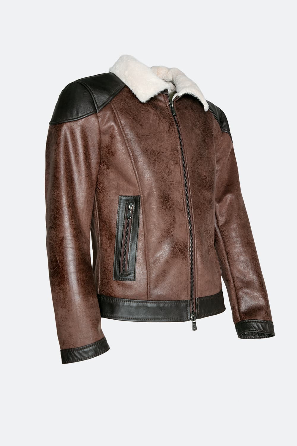 Elton Gold Colletto Shearling Style Testa di Moro giacca uomo Made in Italy - Barone Firenze