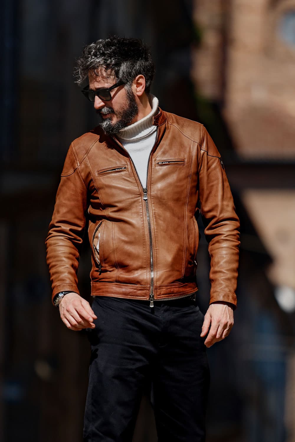 Elton Gold Vintage giacca uomo 100% vera pelle Made in Italy- Barone Firenze