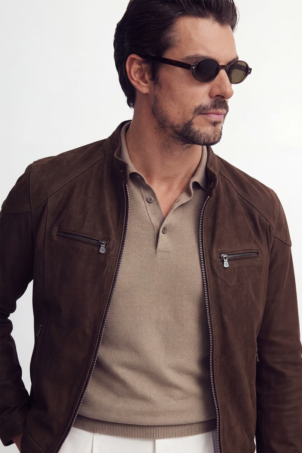 Elton Gold Oleato Testa di moro giacca uomo 100% vera pelle Made in Italy - Barone Firenze