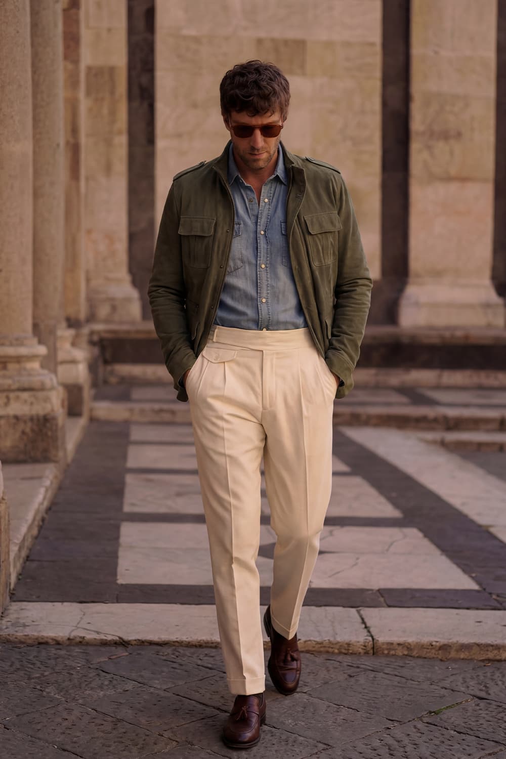 Francesco Oleato Verde 100% vera pelle Made in Italy - Barone Firenze