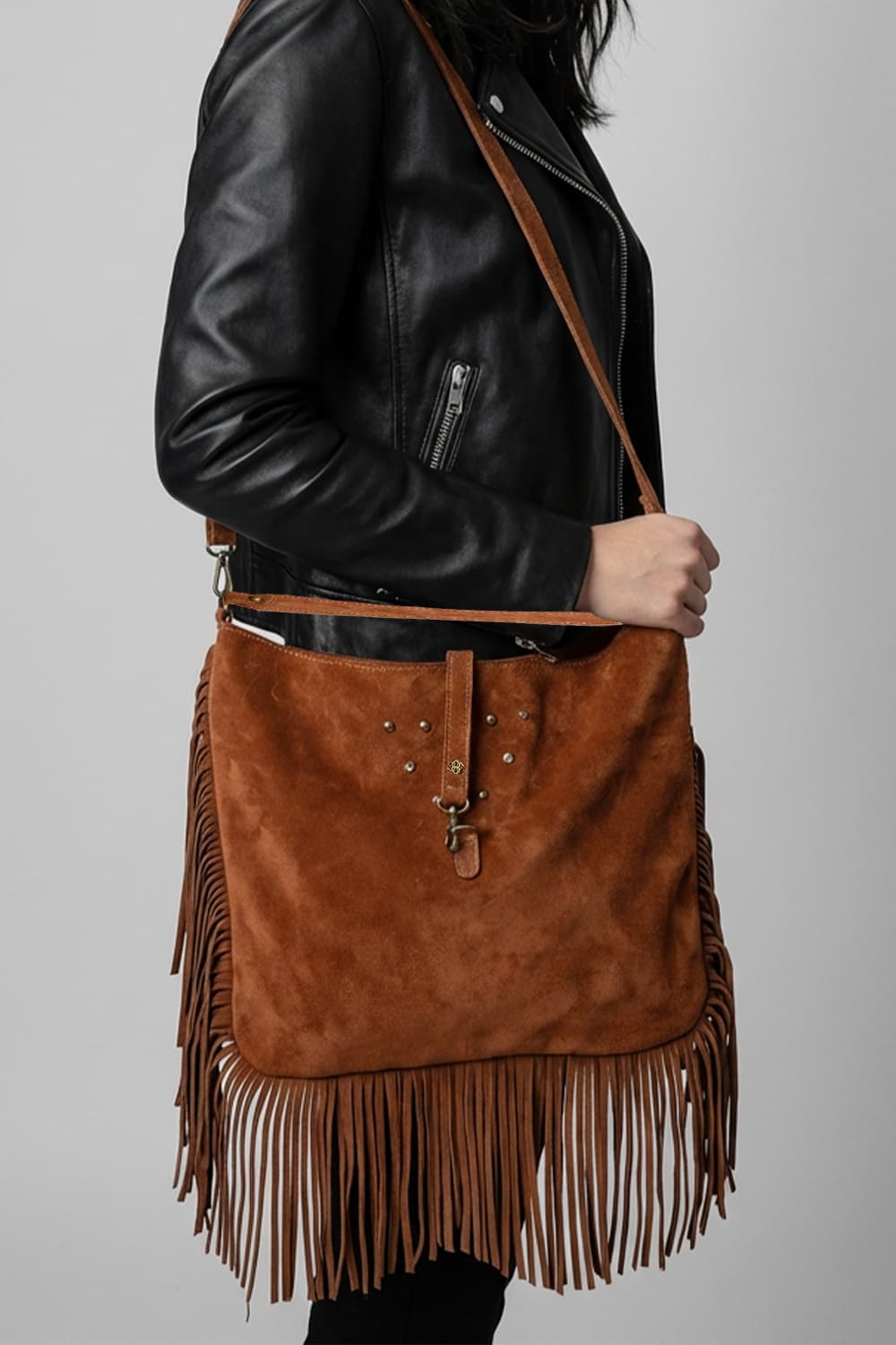 Prato camoscio borsa 100% vera pelle Made in Italy - Barone Firenze