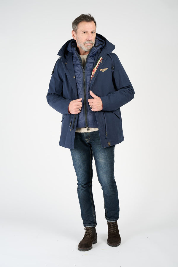 Men’s Long Blue Parka uomo Barone firenze