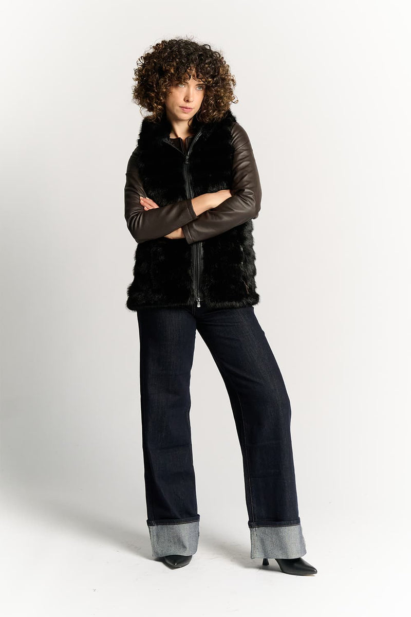 Cortina Black Vest woman Barone firenze - 3