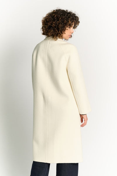 Cream Double-Breasted Alpaca Coat
