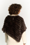 Chocolate Lapin Fur Cape woman Barone firenze - 2