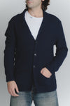 Cardigan Misto Lana Blu da Uomo man Barone firenze - 1