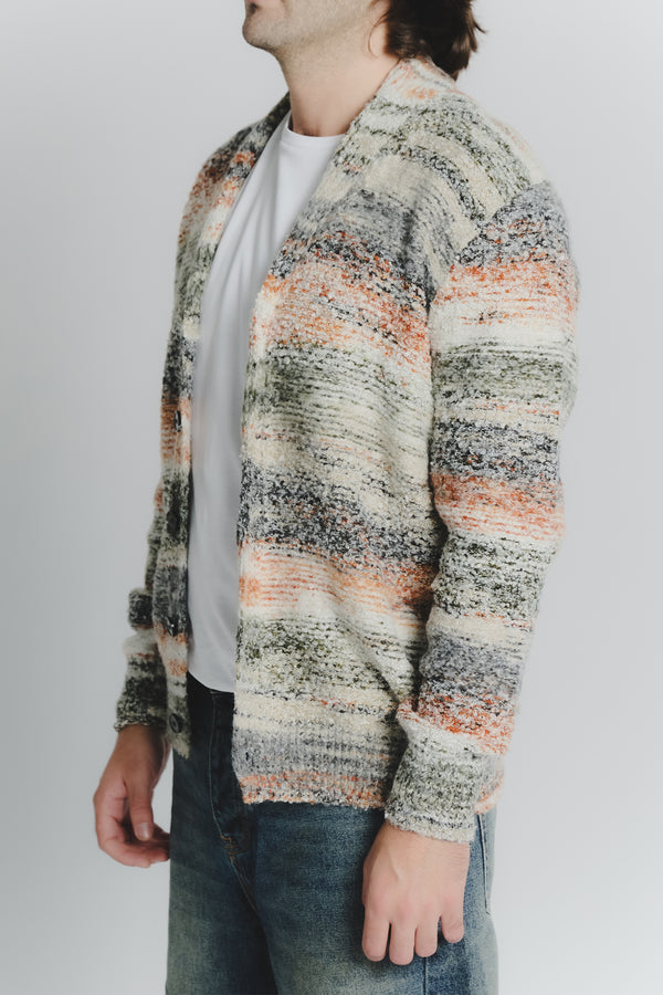 Cardigan Mélange Militare Ruggine da Uomo man Barone firenze
