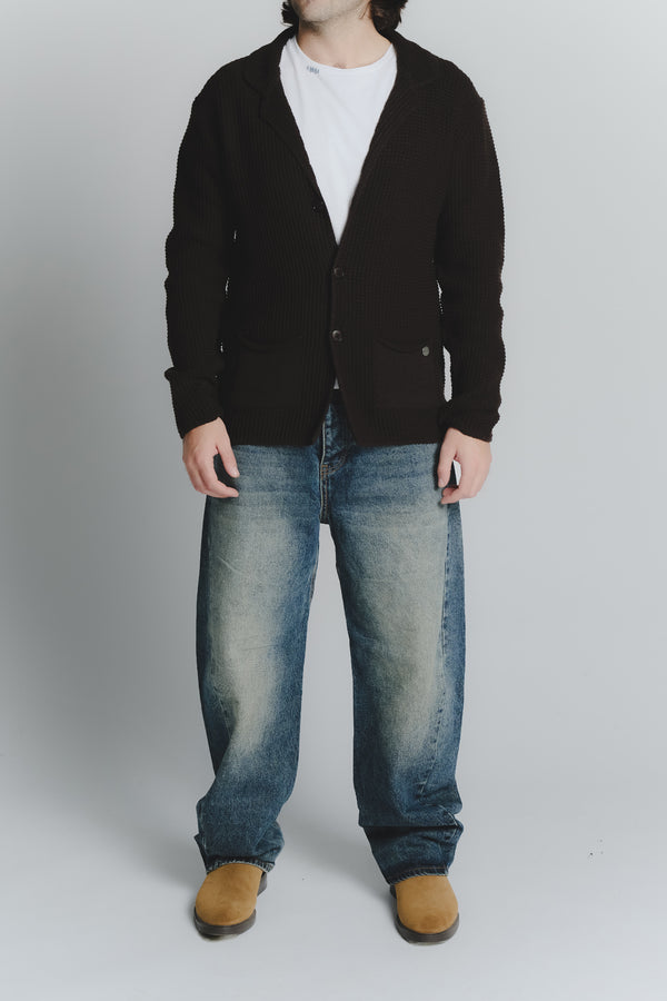 Cardigan Misto Lana Testa di Moro da Uomo man Barone firenze
