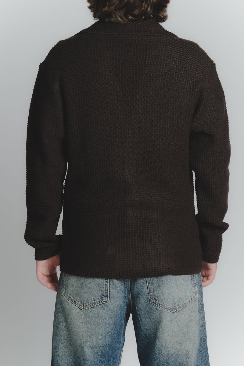 Cardigan Misto Lana Testa di Moro da Uomo man Barone firenze - 4