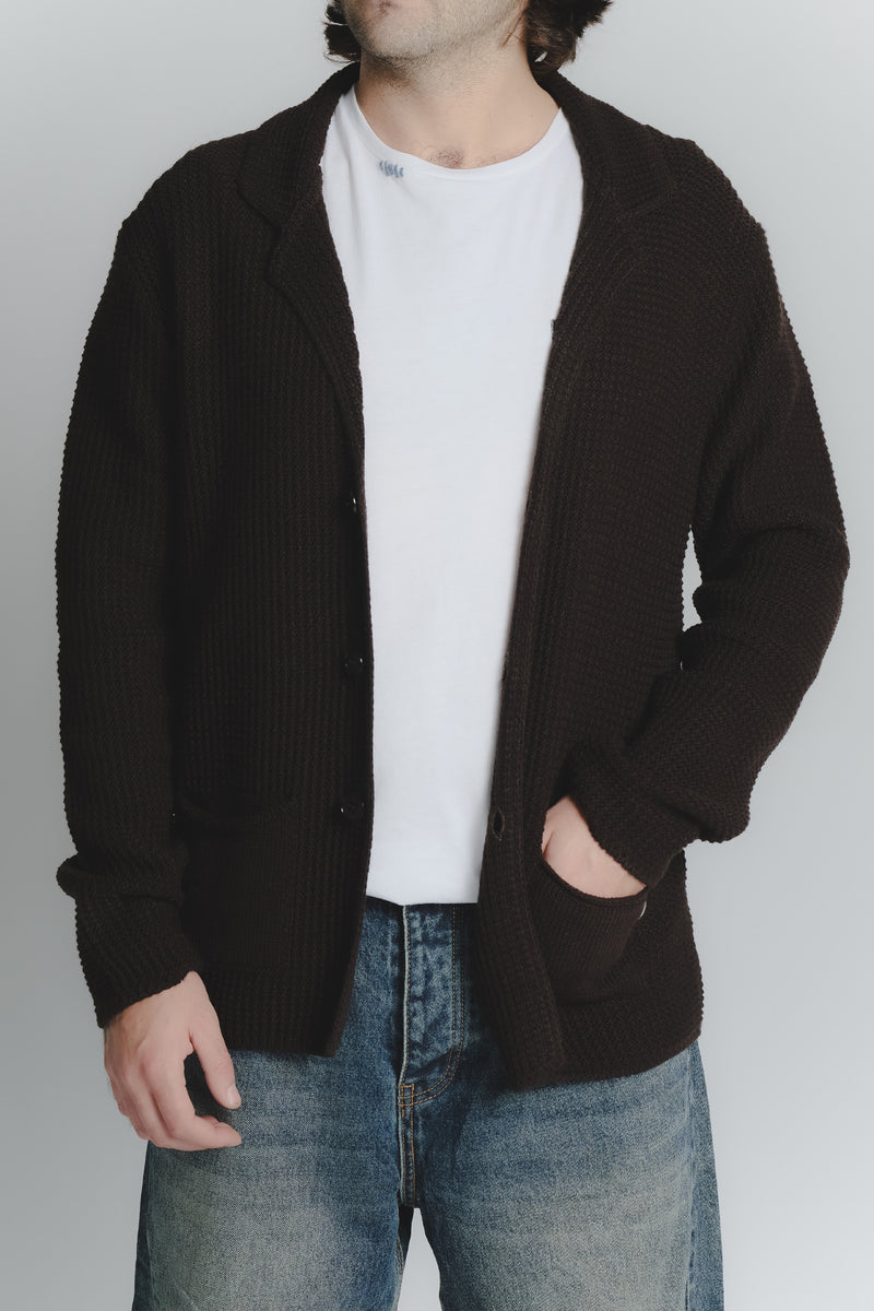 Cardigan Misto Lana Testa di Moro da Uomo man Barone firenze - 1
