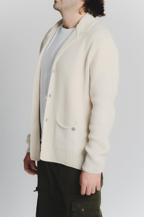 Cardigan Misto Lana Beige da Uomo man Barone firenze