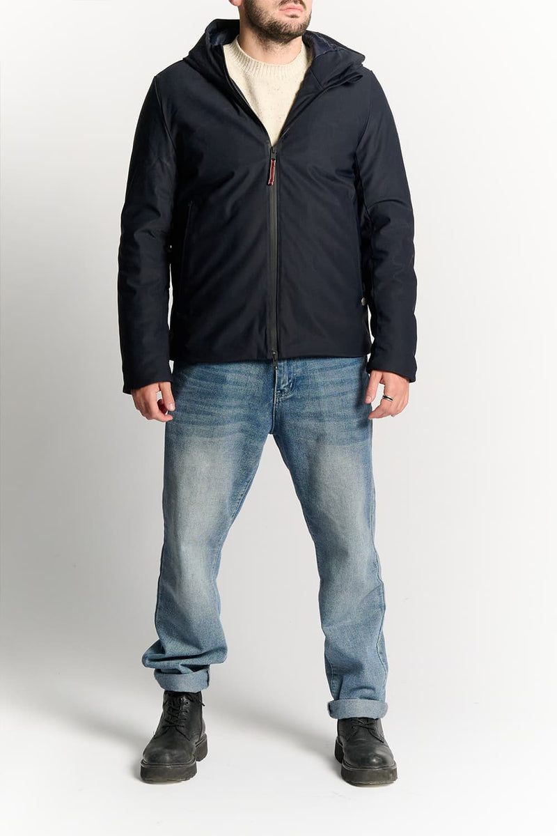Men's Thermal Down Blue Jacket Short man Barone firenze - 1