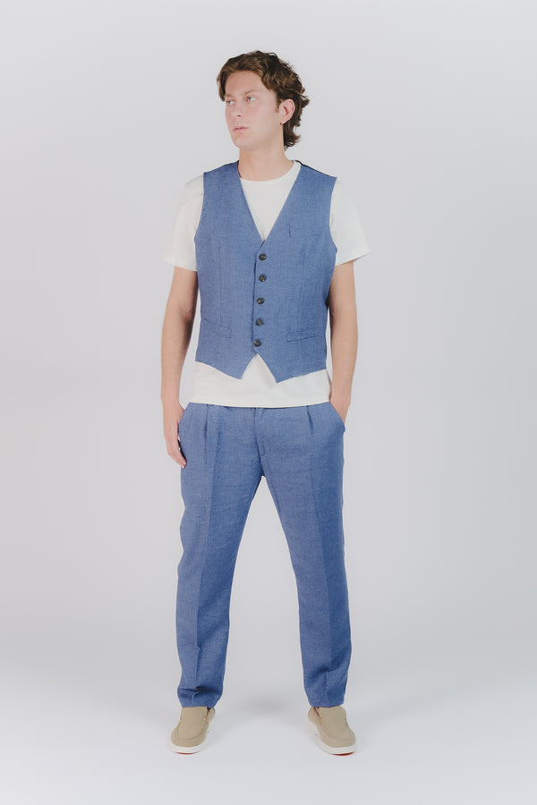 Gilet Uomo Melange Bluette man Barone firenze