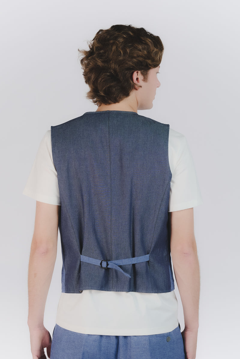 Gilet Uomo Melange Bluette man Barone firenze - 4