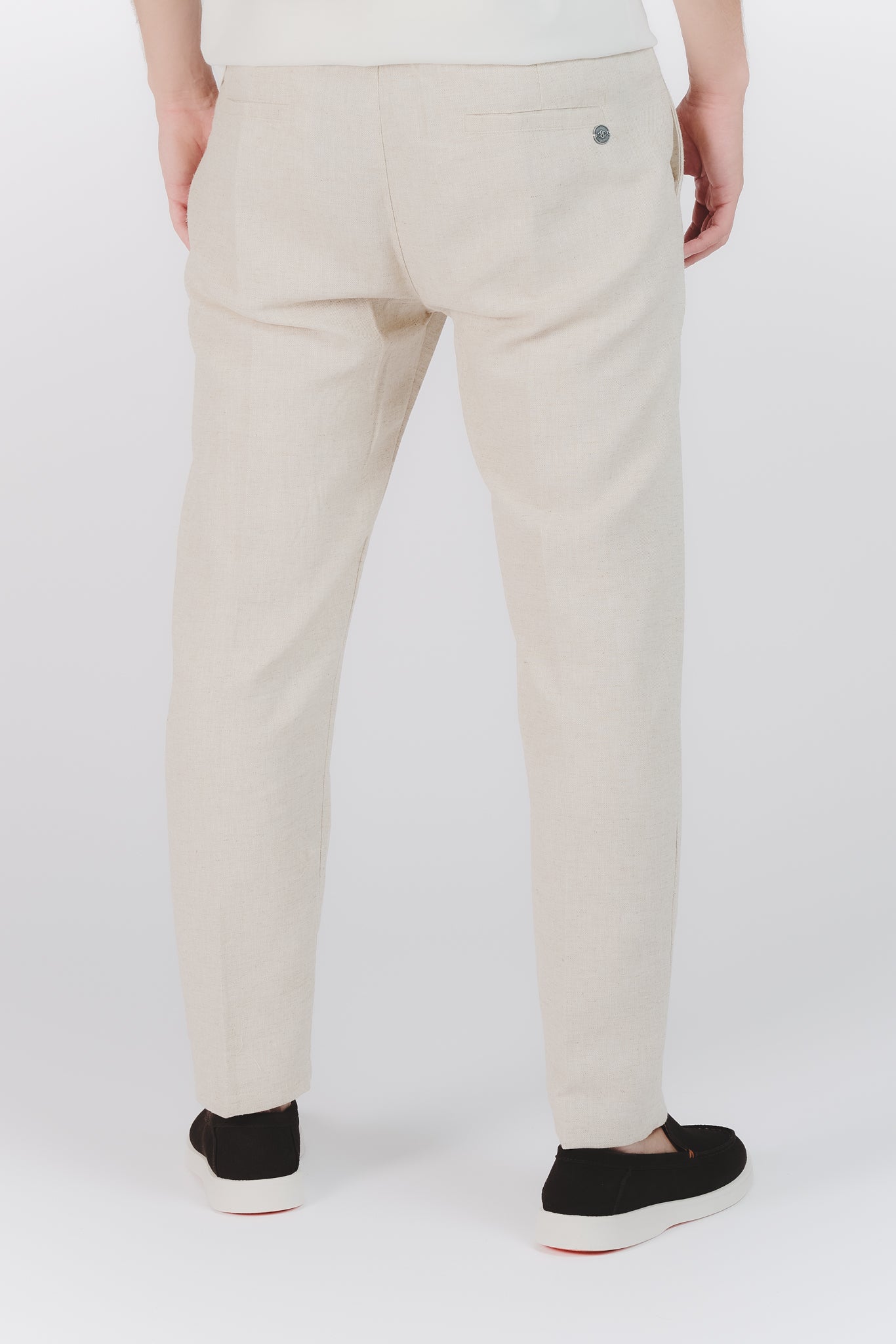 Pantaloni Eleganti Melange Beige man Barone firenze - 2