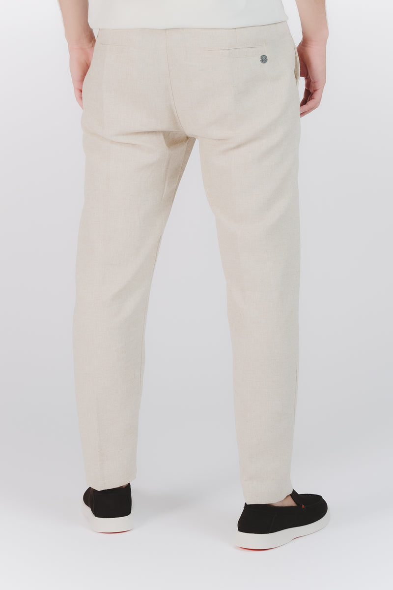 Pantaloni Eleganti Melange Beige man Barone firenze - 2