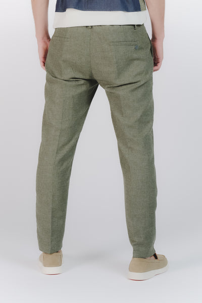 Green Melange Elegant Trousers