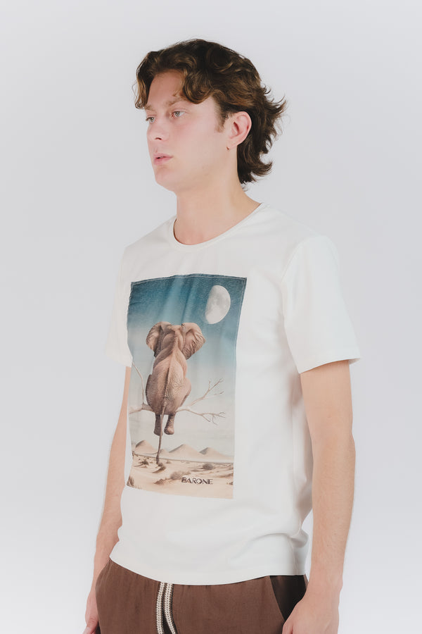 T-Shirt Uomo Stampa Elefante man Barone firenze