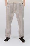 Pantaloni Misto Cotone e Lino a Righe Beige man Barone firenze - 1