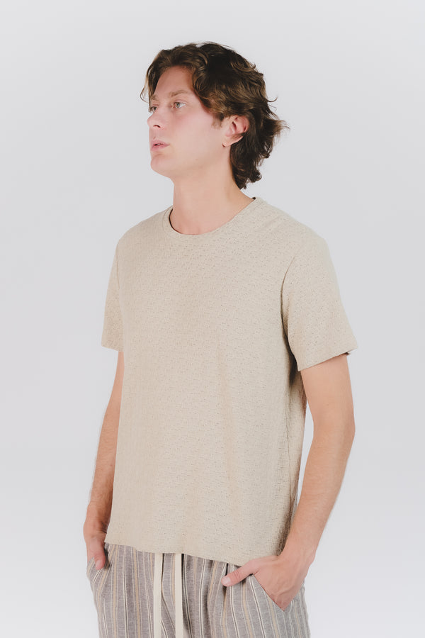 T-shirt Uomo Tramata Beige man Barone firenze