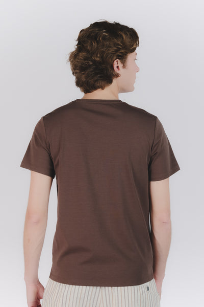 T-shirt Barone Ricamo Fronte Cioccolato