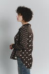 Camicia a Pois Testa di Moro Beige Donna woman Barone firenze - 2