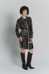 Abito Chemisier Corto Check Nero Beige Donna woman Barone firenze - 1