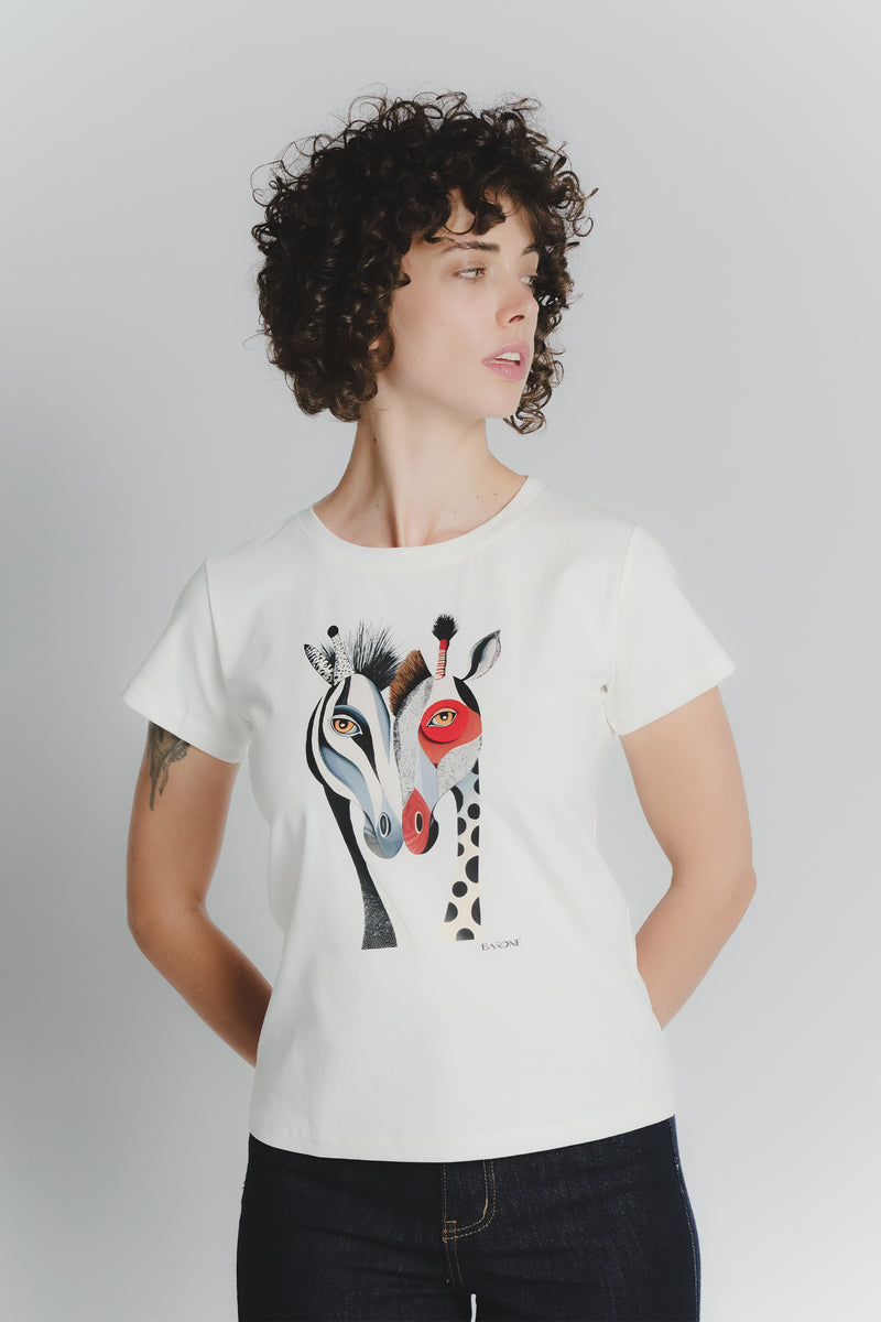 T-shirt Bianca Jungle woman Barone firenze - 1