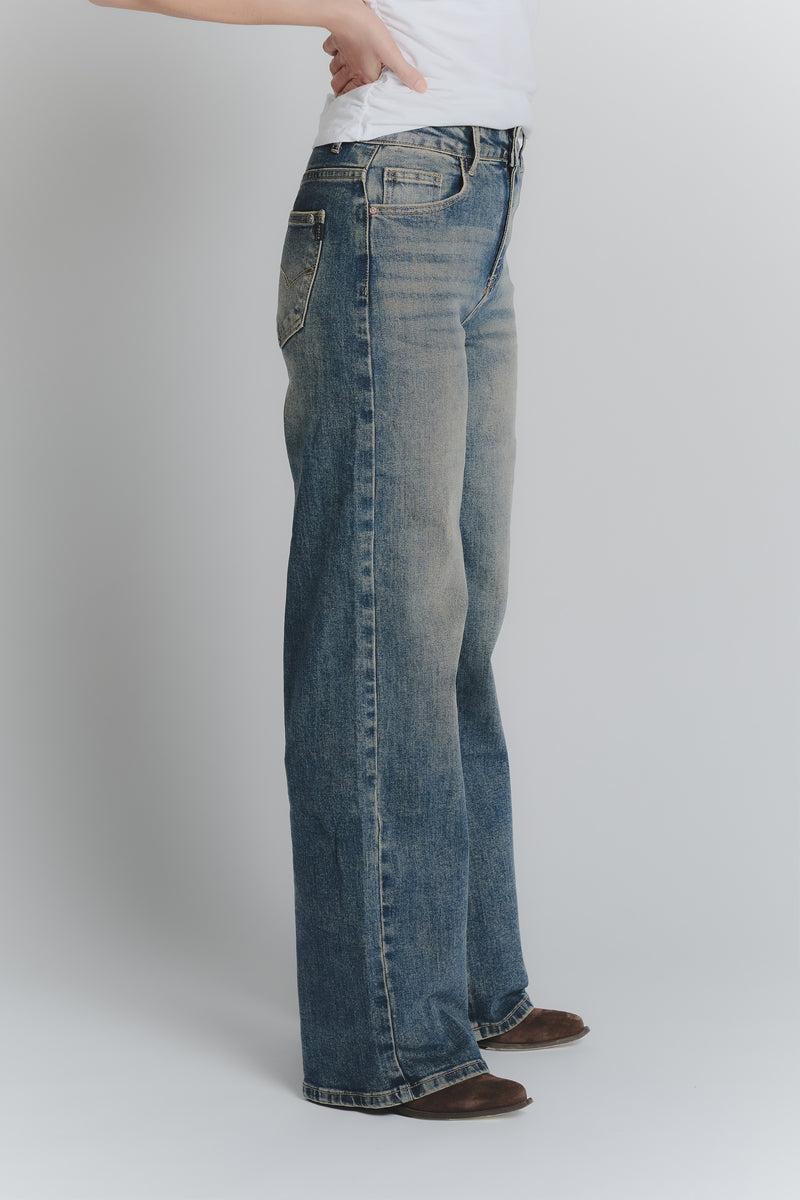 Jeans Donna Wide Leg Vintage Blue woman Barone firenze - 2