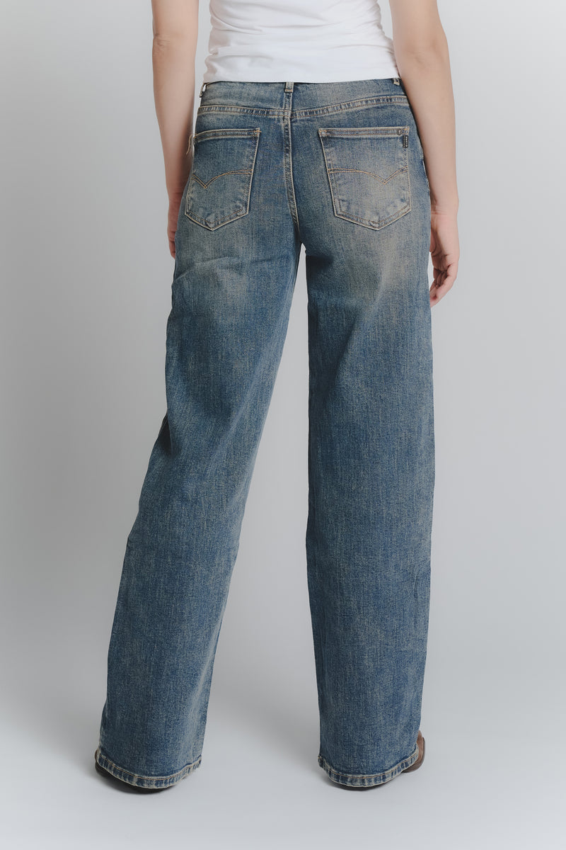 Jeans Donna Wide Leg Vintage Blue woman Barone firenze - 4