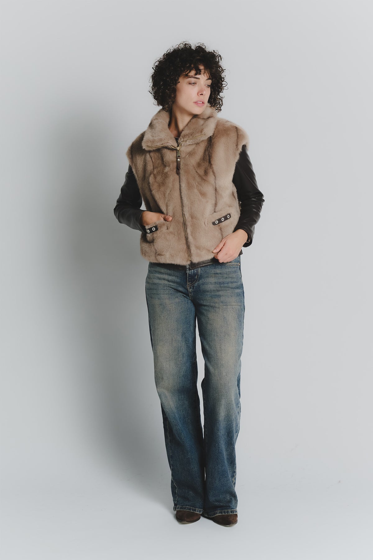 Gilet Melissa Nocciola woman Barone firenze - 2