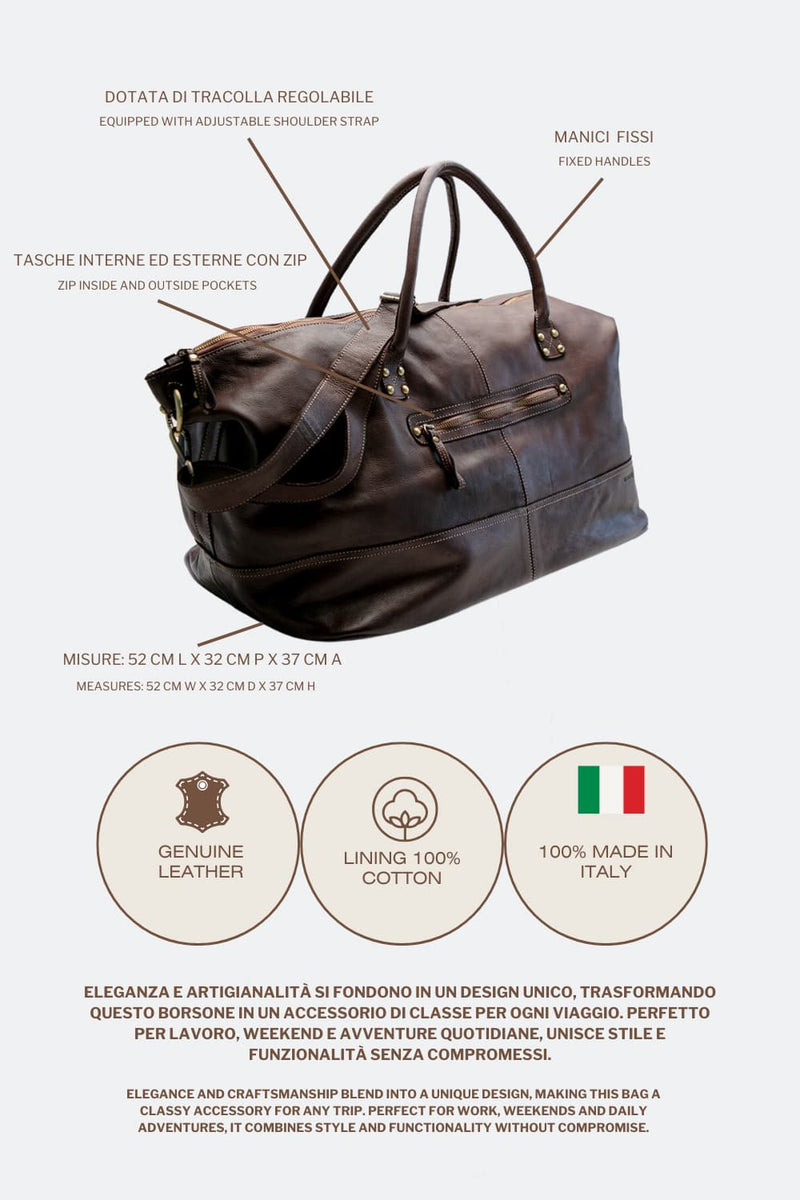 Borsone Vintage unisex Barone firenze - 6