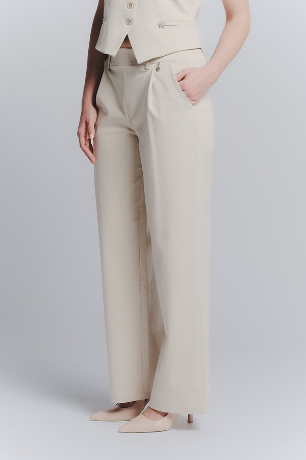 Pantalone Palazzo Shine Beige woman Barone firenze