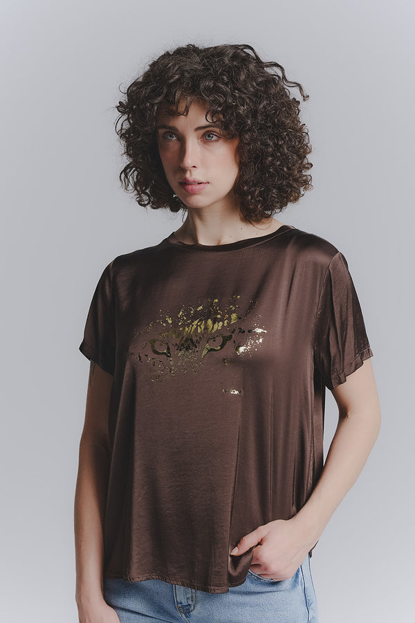 Women's Leopard Chocolate T-shirt woman Barone firenze