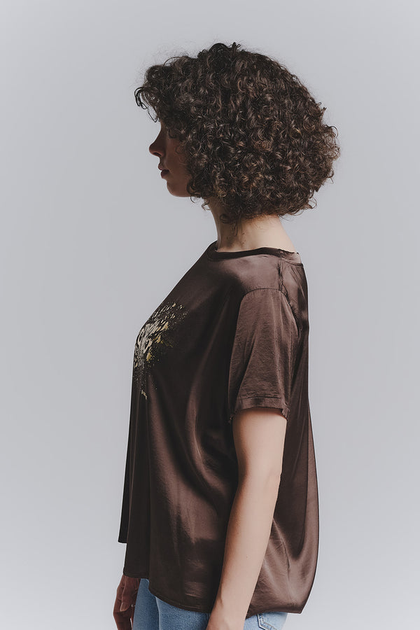 Women's Leopard Chocolate T-shirt woman Barone firenze