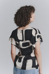 Black Ruffle Sleeve Blouse woman Barone firenze - 2
