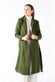Green Long Coat With Belt woman Barone firenze - 1