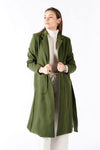 Green Long Coat With Belt woman Barone firenze - 1